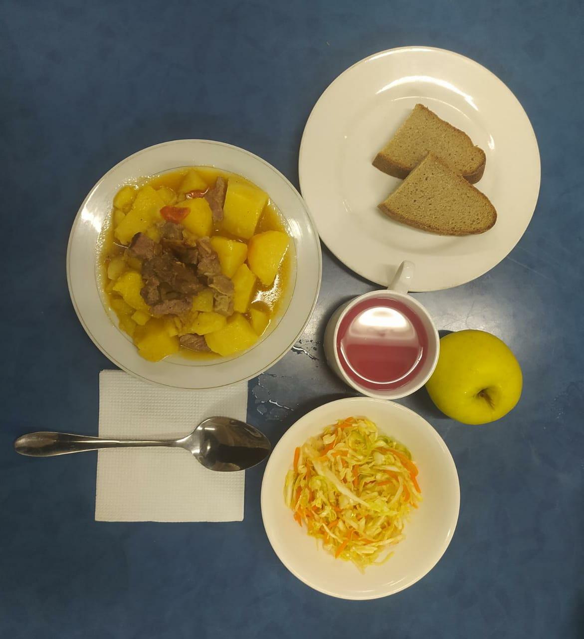 Ақпан айы 1-апта , 2-күн ас мәзірі. 2021-2022 оқу жылы.