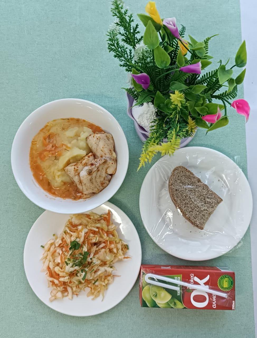 Қаңтар айы 2-апта 4-күн ас мәзірі. 2022-2023 оқу жылы