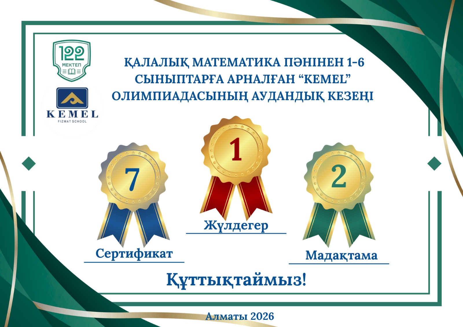 KEMEL олимпиадасында жарқын жетістіктер